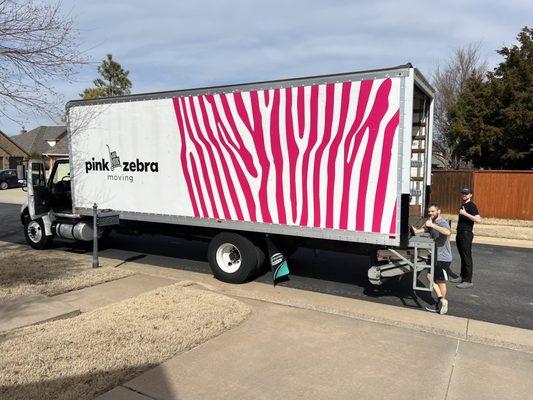 Pink Zebra movers after a job well done.