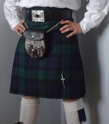 This kilt photo from the web shows an example of Black Watch tartan...always a favorite.