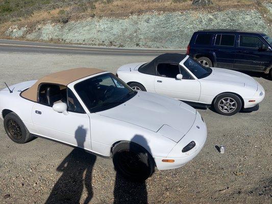 The two most beautiful cars owned at Miramonte. Owned by Dominic Clerici (left) and Carter Clarke (right).