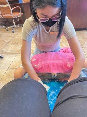 Getting toes taken care of with TLC