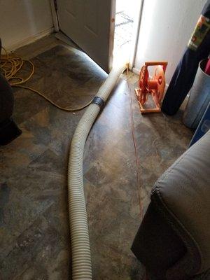 The hose from the truck.