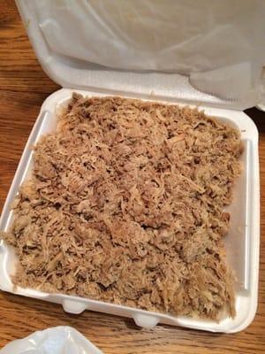 2 pounds of pulled pork. Very tender, tasty, lean