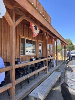 Porch seating.