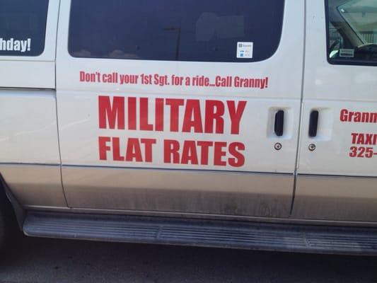 Ask about military rates from Airport to base and vice- versa