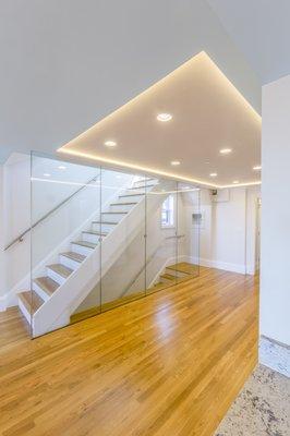 Beacon St Penthouse, Stairs to private roof deck