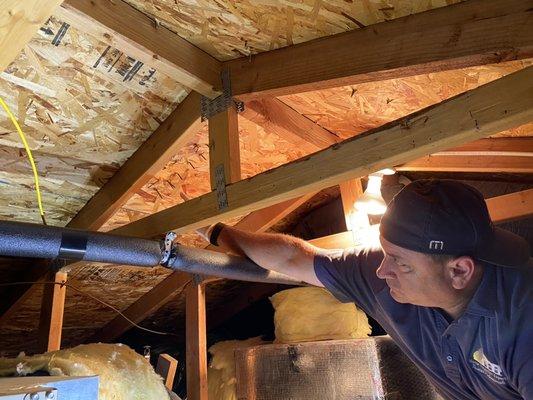 Attic inspection identifying visible nail pops