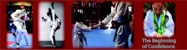 Student receiving first belt-student with medals- Founder Master Kathryn Kiffmann -Master Miles Kiffmann landing a spinning hook kick at 202