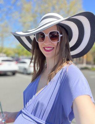 Packable Straw Floppy Hat Black/White by Shade & Shore & Sunglasses by Wild Fable~ Fashionable & full-coverage!