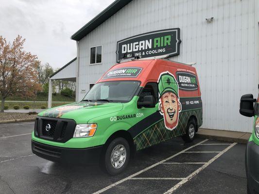 Outside view of our office.  One of our service vehicles.