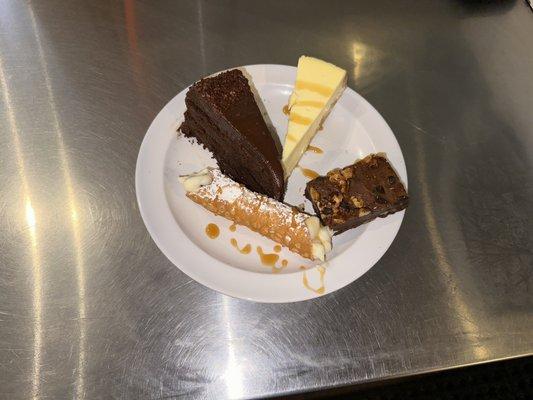 1 Cannoli triple chocolate Cake cheesecake brownie