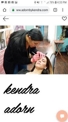 Kendra doing a microblading procedure