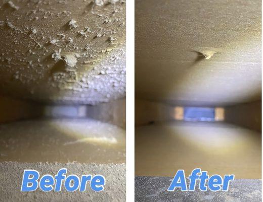 Before & After air duct cleaning service