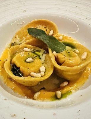 "Butternut Squash Tortelli" sage butter ~ parmigiano ~ fried sage ~ roasted pine nuts ~ nutmeg