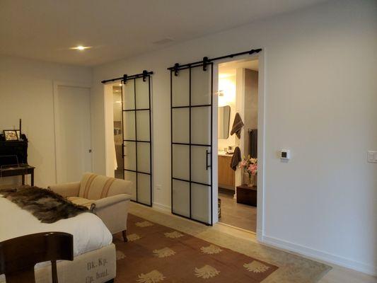 Barn doors master bathroom entry