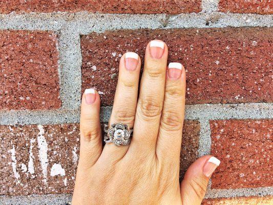 My French manicure. Tips with gel paint.