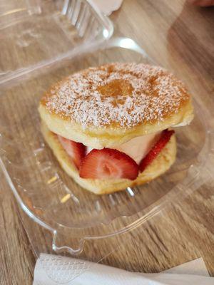 Strawberries and cream donut