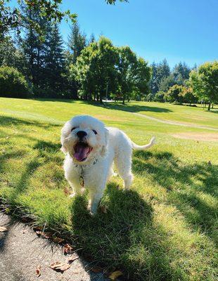 Riley can't stop smiling!