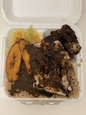 Small Jerk Chicken Plate (~$12).