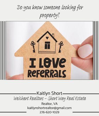 I am happy to take referrals from clients, friends, or family!