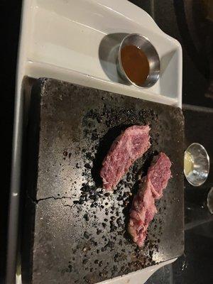 Steak on a rock