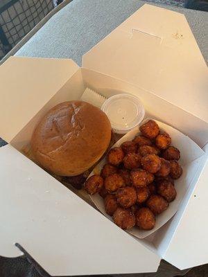 Mr Mr. Peanut Burger with Sweet Tots