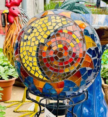 Mosaic globe for the garden