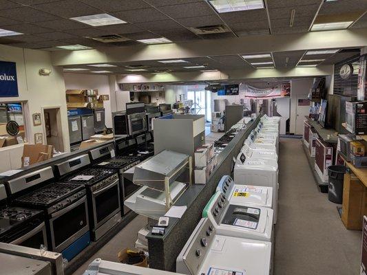 From the top of the employee lounge.
 We swap display appliances often.