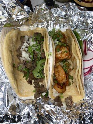 Steak/Shrimp Tacos