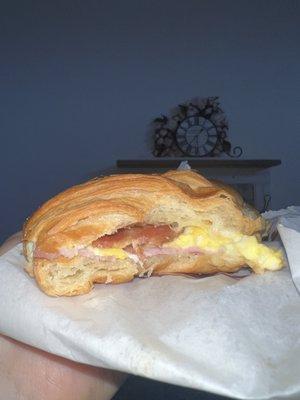 Bacon, egg, cheese croissant super soft & fresh