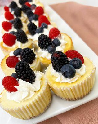 Cheesecake Cupcakes Topped with Berries