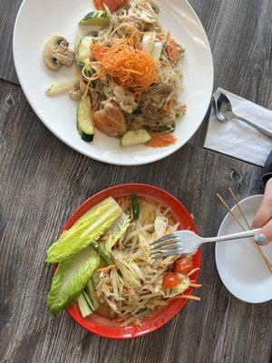 Pad Woon Sen Noodle Papaya Pok Pok Salad