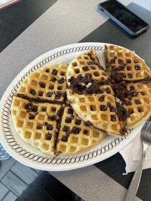 Yummy chocolate chips waffles