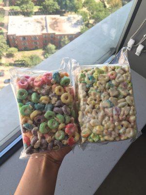 Fruit loops and lucky charms Rice Krispies!!