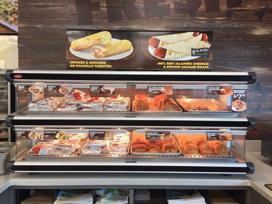 Grab & go hot breakfast items. That spicy sausage kolache is .