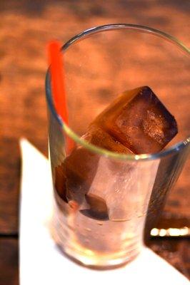 We use coffee cubes in all of our iced coffee + cold brew drinks so that they don't become watered down as it melts!