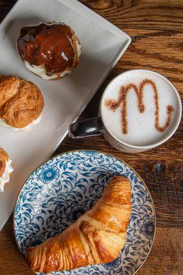 Croissant, Coffee, Cream Puffs