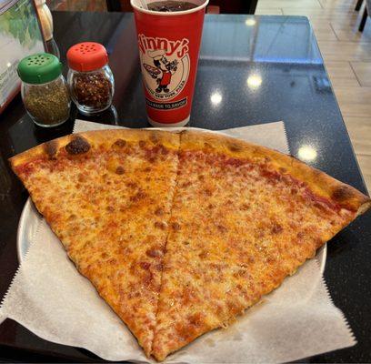 2 huge NYC pizzeria style cheese slices