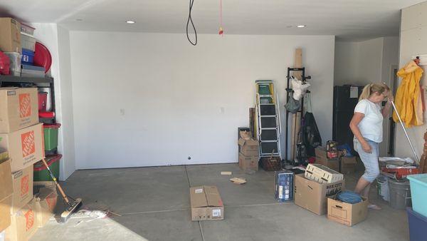 Before the storage cabinets were installed.