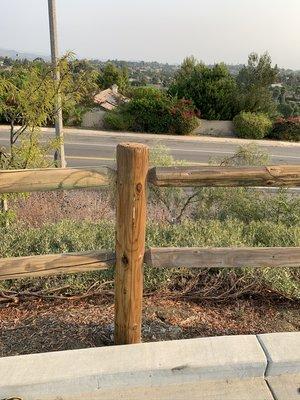 Old fence that we sanded down to restore and prep for staining.