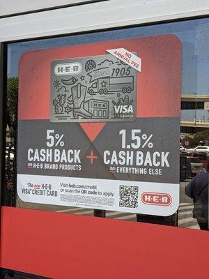 Cash back on an H-E-B VISA credit card