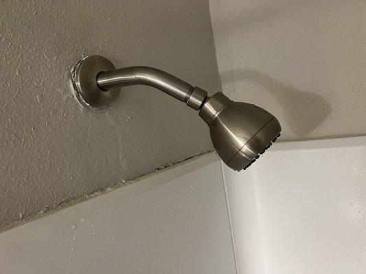 They "fixed" the water drainage and re installed the shower head crooked so the water hit the wall instead of coming down straight.