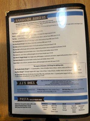 This restaurant serves breakfast, lunch and dinner. This is the lunch/dinner menu.