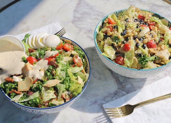 This is how we do #fresh. Picture: Kale Caesar (left) and Santa Fe (right). Made with love, always!