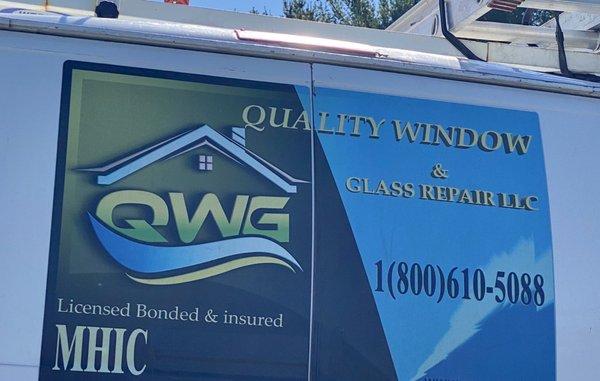 Sign on the vehicle of Quality Window