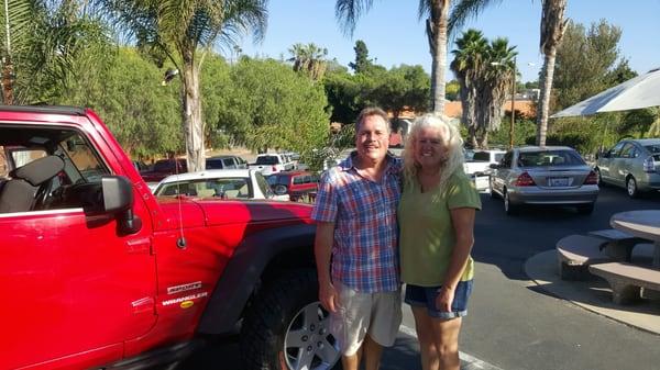 Here's a picture of them next to our Jeep!