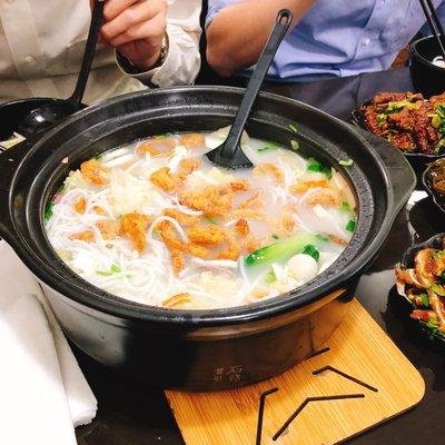 Shared bigger bowl rice noodles