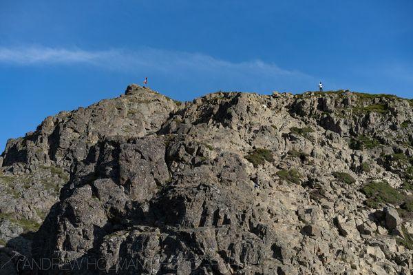 looking up at the summit