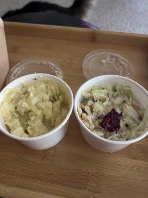 Potato salad and coleslaw sides