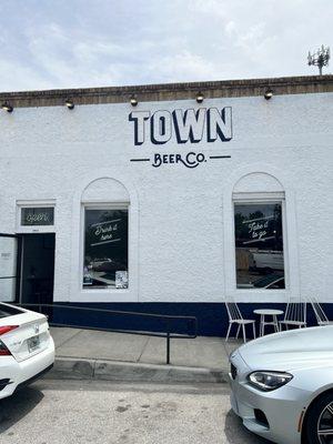 Front view of Town Beer