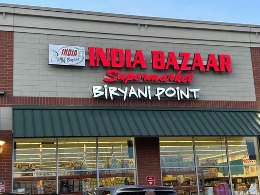 Biryani Pointe is located within the "India Bazaar" Indian mega grocery store